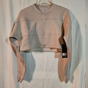 90 Degree By Reflex Brushed Cropped Long Sleeve Shirt Size Medium Chatteau Gray